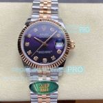 ARF Swiss Copy Rolex Datejust 31mm Ladies Watch Purple Dial Two-tone Jubilee Bracelet 
